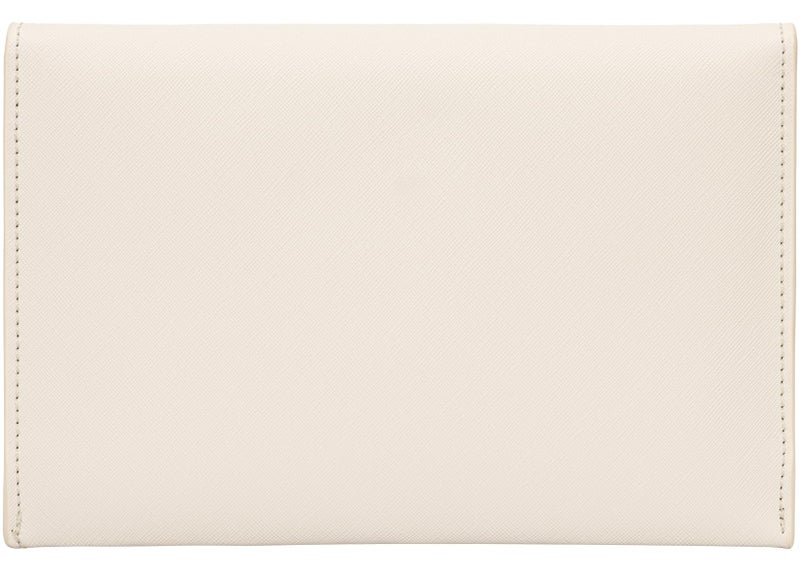 DEXMAY DM Dexmay Women Envelope Clutch Handbag Medium Saffiano Leather Foldover Clutch Purse Ivory - Image 4